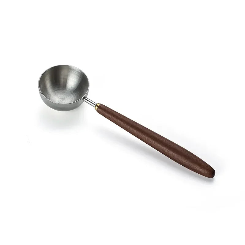 Stainless Steel Coffee Scoop with Walnut Wood Handle – Stylish & Precise Tablespoon for Coffee, Tea & Baking