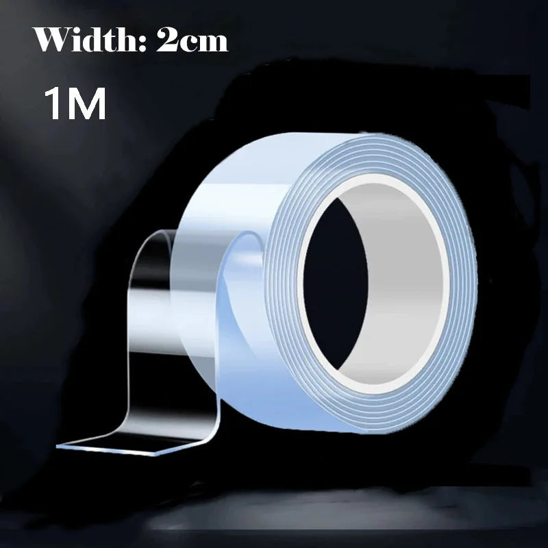 Reusable Double-Sided Waterproof Adhesive Tape – Heavy-Duty, Washable & Traceless Nano Tape for Kitchen, Bathroom & Home Use