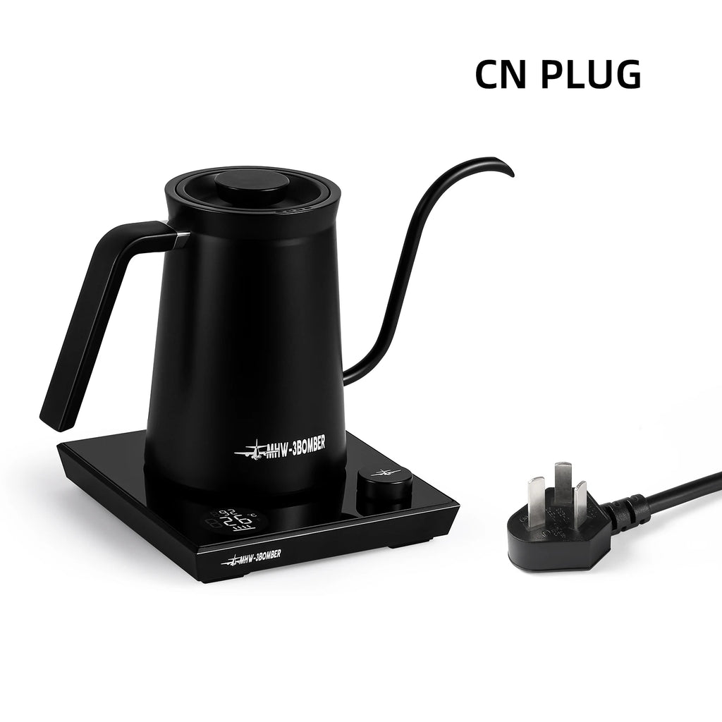 MHW-3BOMBER Smart Electric Gooseneck Kettle – Precise Temperature Control (40–95°C) for Pour Over Coffee | 600ml Barista Kettle