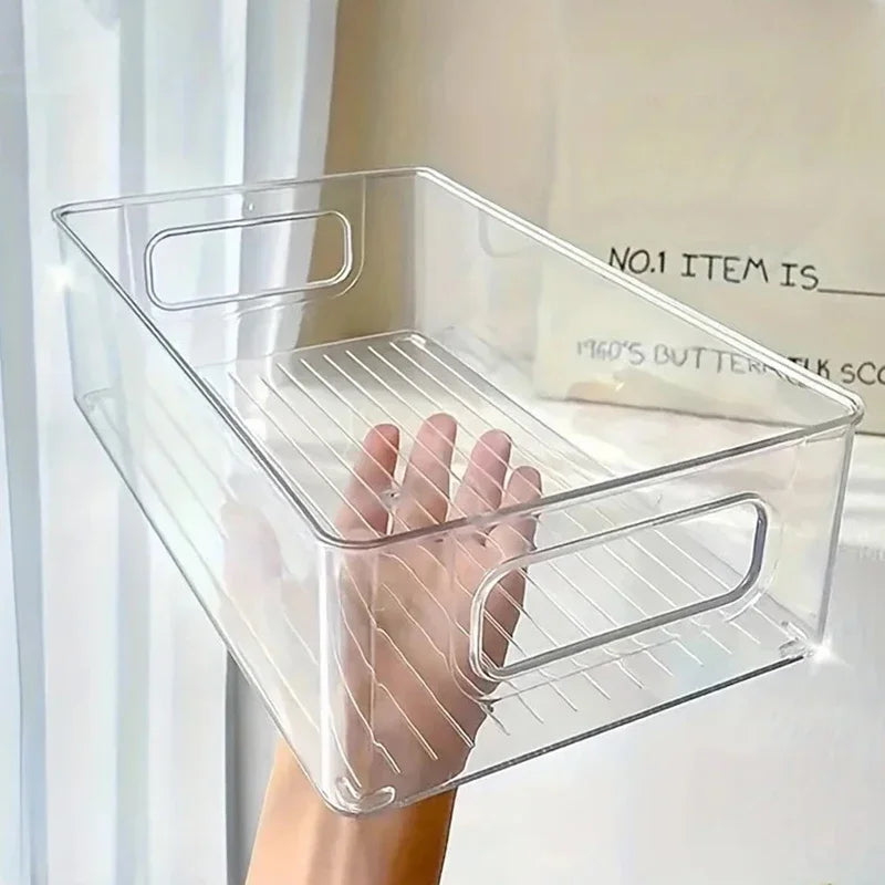 Transparent Acrylic Storage Box – Multi-Purpose Organizer for Cosmetics, Skincare, Office Supplies & Refrigerator Use