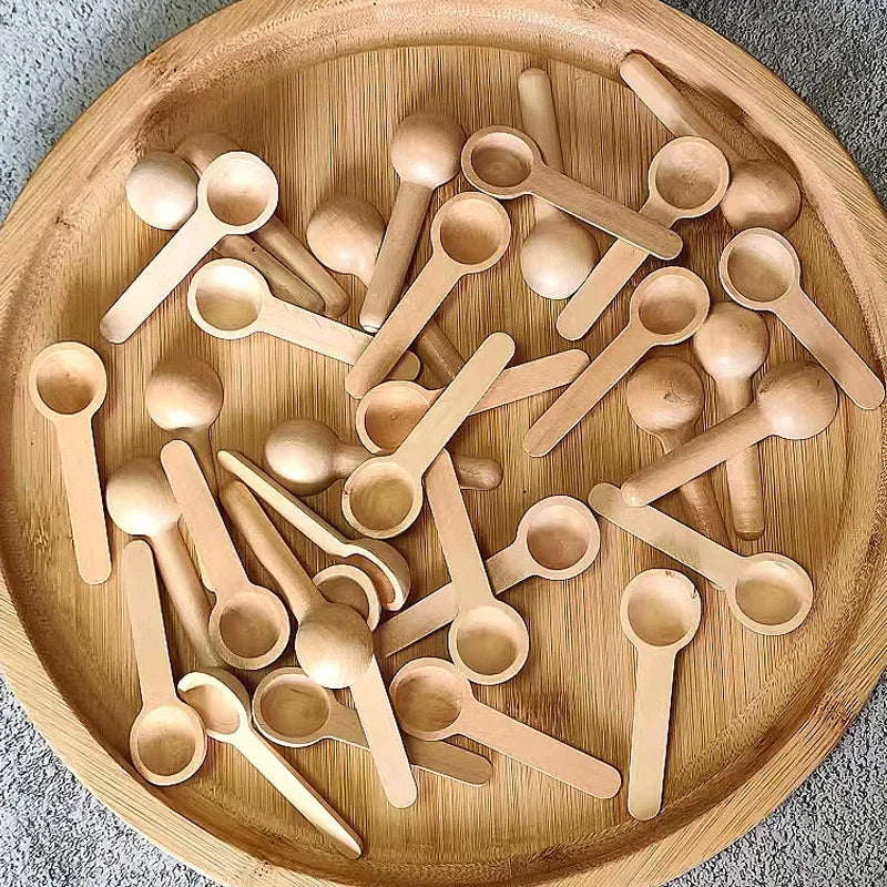 Mini Wooden Spoons – Natural Spice & Coffee Scoops for Salt, Sugar, Jars & Kitchen Seasoning | Eco-Friendly Measuring Tools