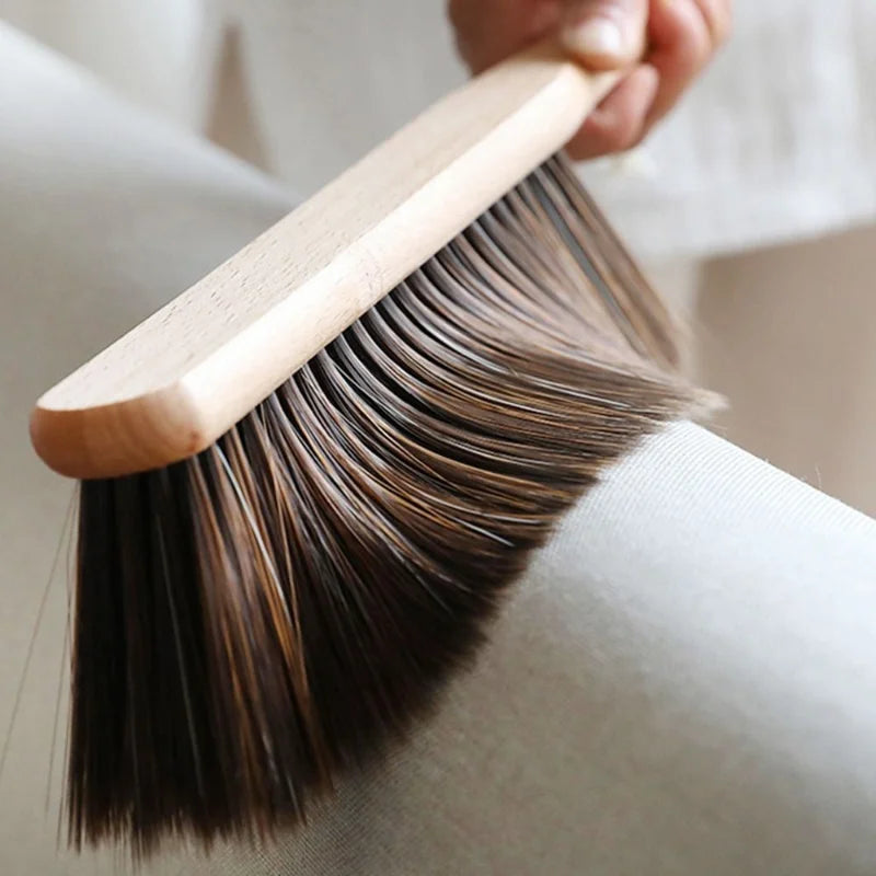 Natural Wood Bristle Anti-Static Cleaning Brush – Desktop, Coffee Grinder, Lint & Pet Hair Remover | Eco-Friendly Hand Brush