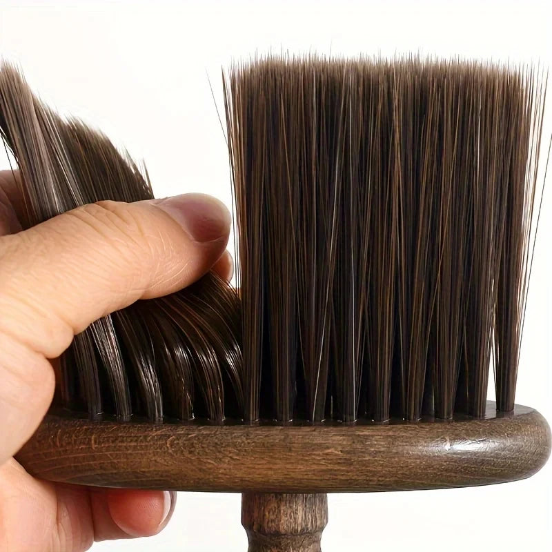 Soft Neck & Beard Brush – Professional Barber Cleaning Brush with Wooden Handle | Gentle & Stylish Grooming Tool
