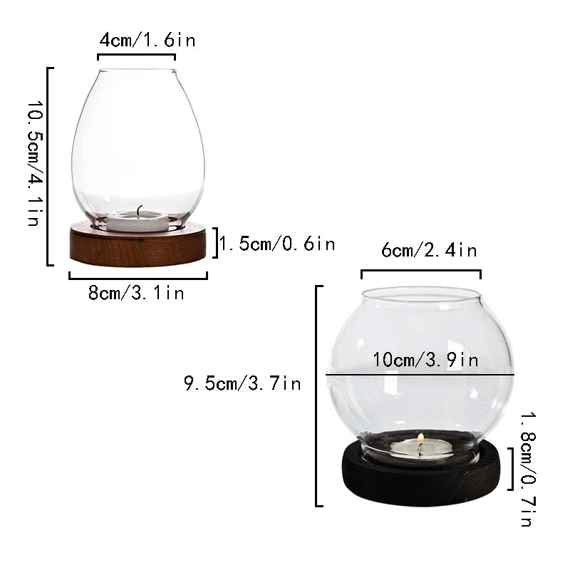 Romantic Glass Tealight Candle Holder – Vintage Oil Lamp Style for Wedding, Dinner, or Home Decor