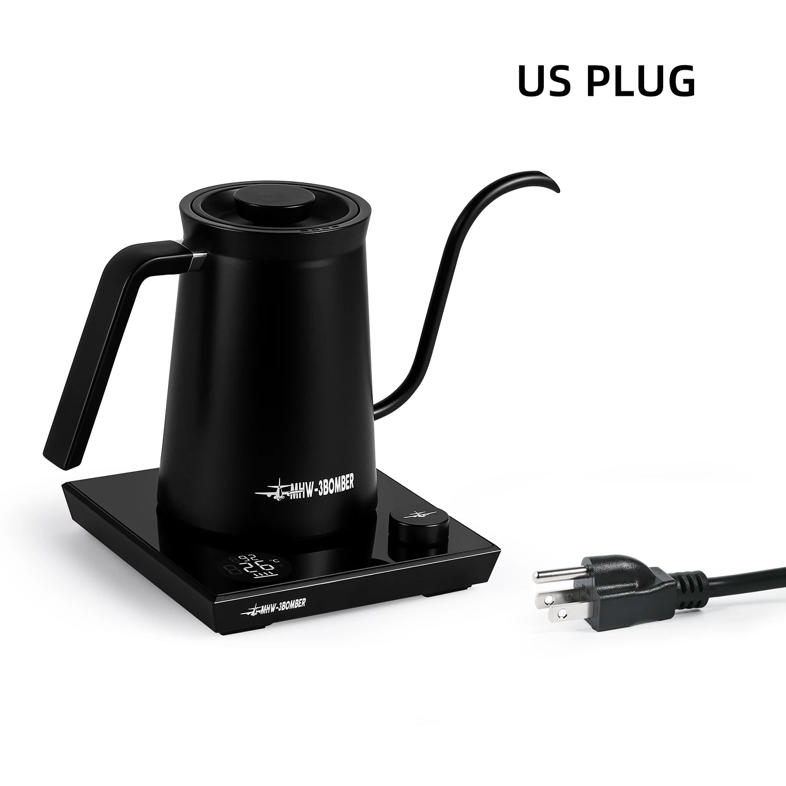 MHW-3BOMBER Smart Electric Gooseneck Kettle – Precise Temperature Control (40–95°C) for Pour Over Coffee | 600ml Barista Kettle