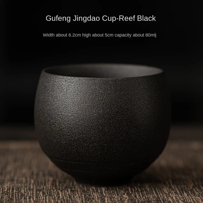 Japanese-Style Handmade Stoneware Tea Cup – Ancient Kung Fu Tea Ceremony Single Cup | Rustic Ceramic Teacup for Mindful Moments