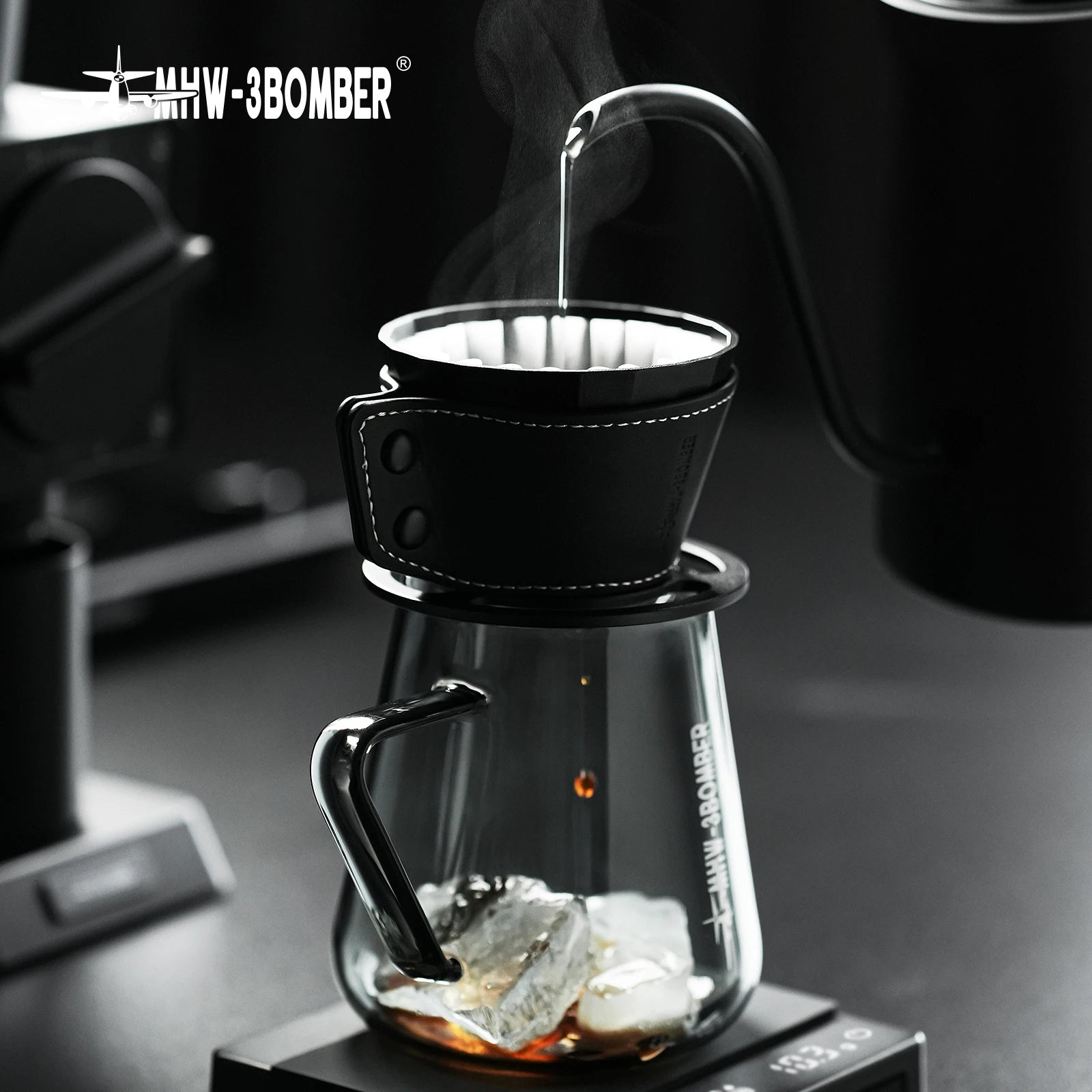 MHW-3BOMBER Hill Pour Over Coffee Maker Set – Precision Glass Dripper for Rich, Balanced Brews (200–400ml)
