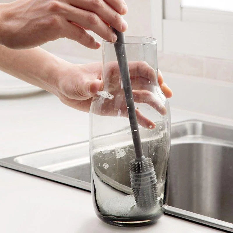 Long Handle Silicone Cup Cleaning Brush – Gentle, Durable & Effective for Bottles, Glasses & More
