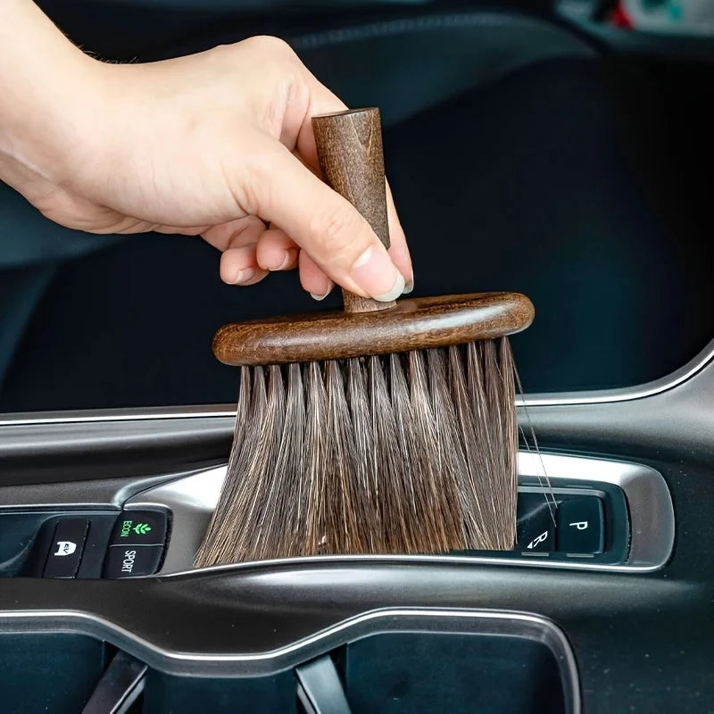 Soft Neck & Beard Brush – Professional Barber Cleaning Brush with Wooden Handle | Gentle & Stylish Grooming Tool