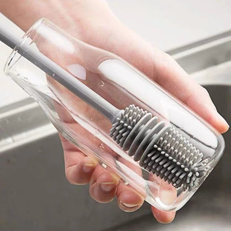 Long Handle Silicone Cup Cleaning Brush – Gentle, Durable & Effective for Bottles, Glasses & More
