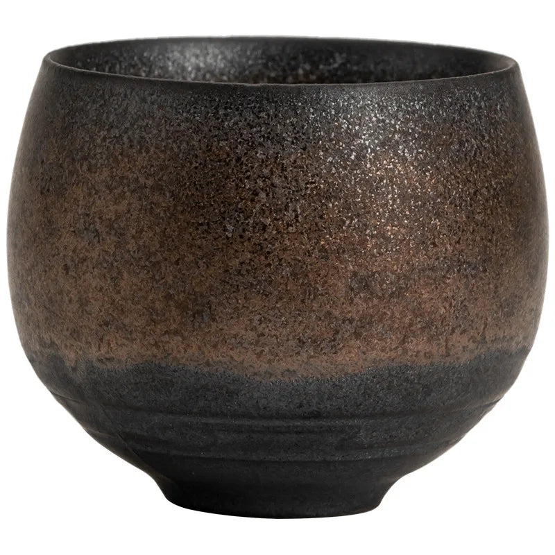Japanese-Style Handmade Stoneware Tea Cup – Ancient Kung Fu Tea Ceremony Single Cup | Rustic Ceramic Teacup for Mindful Moments