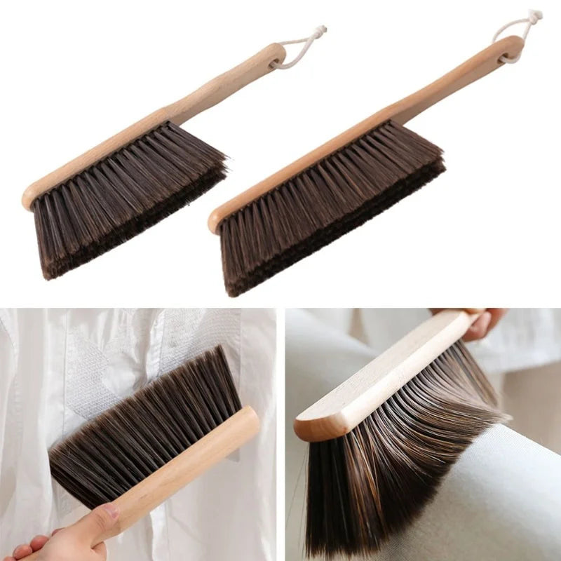 Natural Wood Bristle Anti-Static Cleaning Brush – Desktop, Coffee Grinder, Lint & Pet Hair Remover | Eco-Friendly Hand Brush
