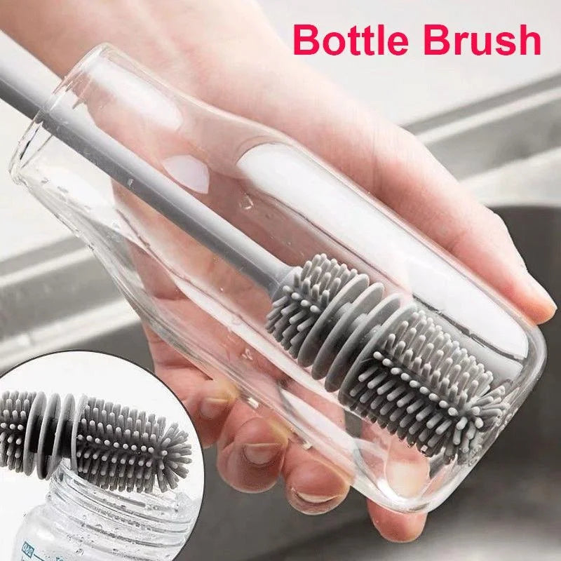 Long Handle Silicone Cup Cleaning Brush – Gentle, Durable & Effective for Bottles, Glasses & More