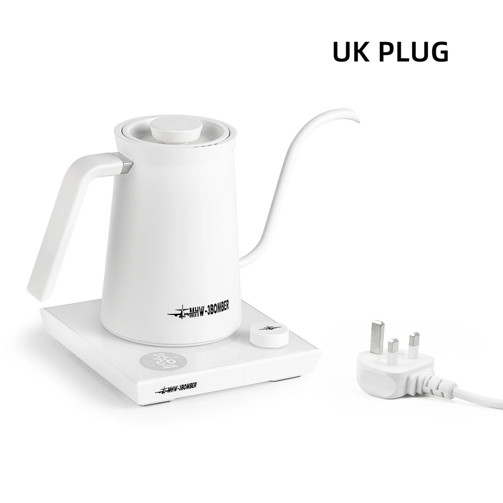 MHW-3BOMBER Smart Electric Gooseneck Kettle – Precise Temperature Control (40–95°C) for Pour Over Coffee | 600ml Barista Kettle