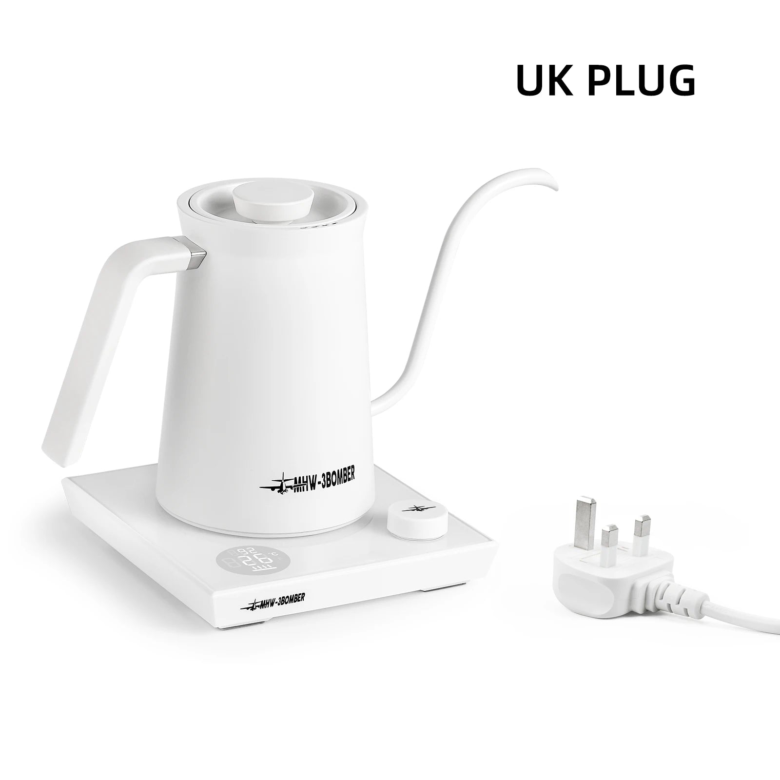 MHW-3BOMBER Smart Electric Gooseneck Kettle – Precise Temperature Control (40–95°C) for Pour Over Coffee | 600ml Barista Kettle