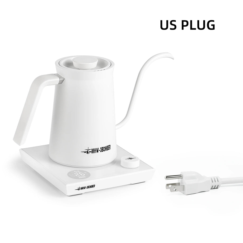 MHW-3BOMBER Smart Electric Gooseneck Kettle – Precise Temperature Control (40–95°C) for Pour Over Coffee | 600ml Barista Kettle