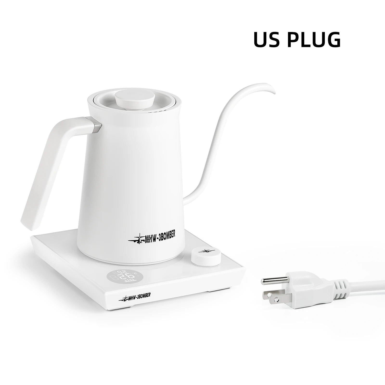 MHW-3BOMBER Smart Electric Gooseneck Kettle – Precise Temperature Control (40–95°C) for Pour Over Coffee | 600ml Barista Kettle