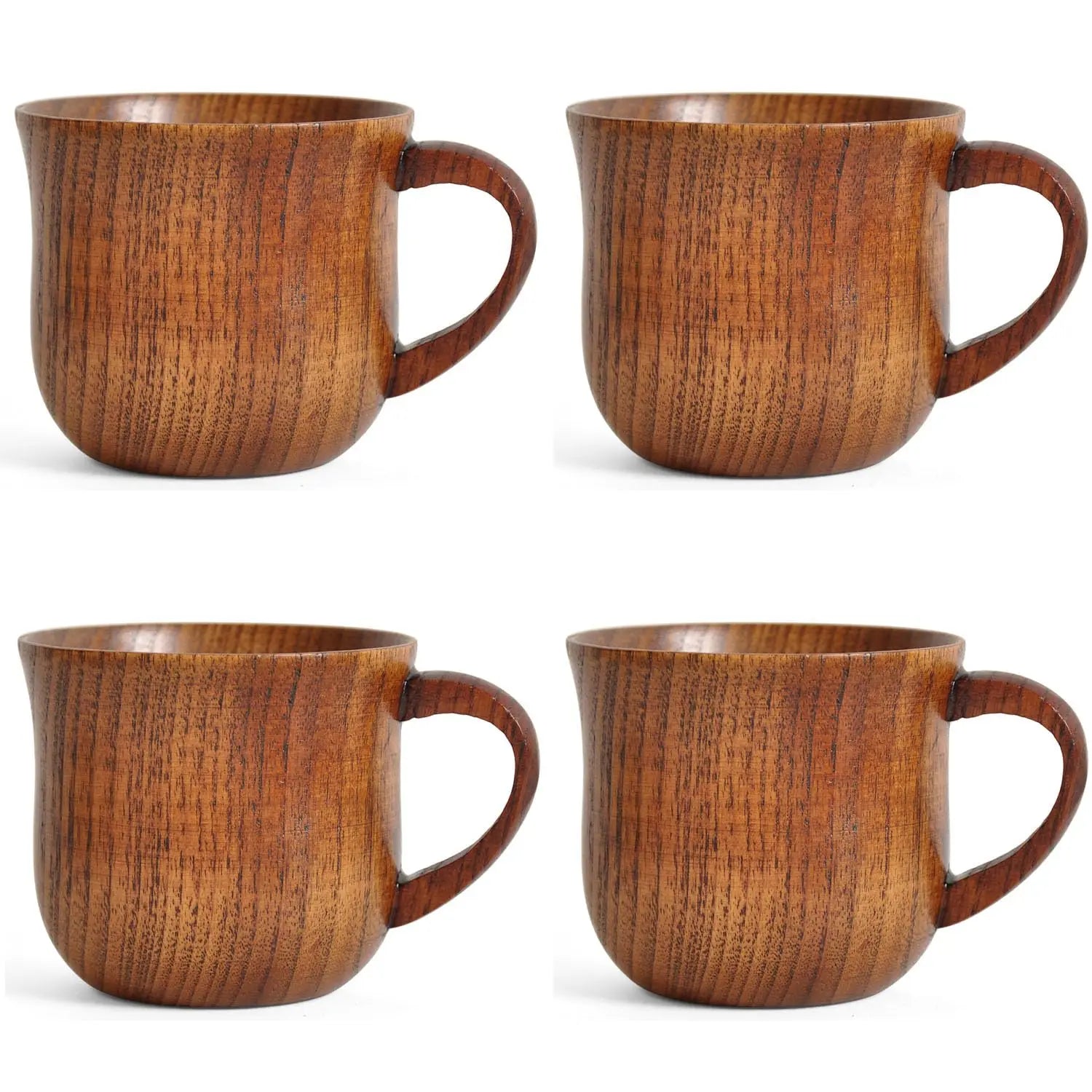 Natural Wooden Cups – 200ML Solid Wood Drinkware for Coffee, Tea, Milk & More | Eco-Friendly Rustic Mugs