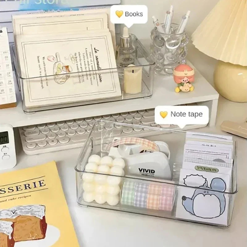 Transparent Acrylic Storage Box – Multi-Purpose Organizer for Cosmetics, Skincare, Office Supplies & Refrigerator Use