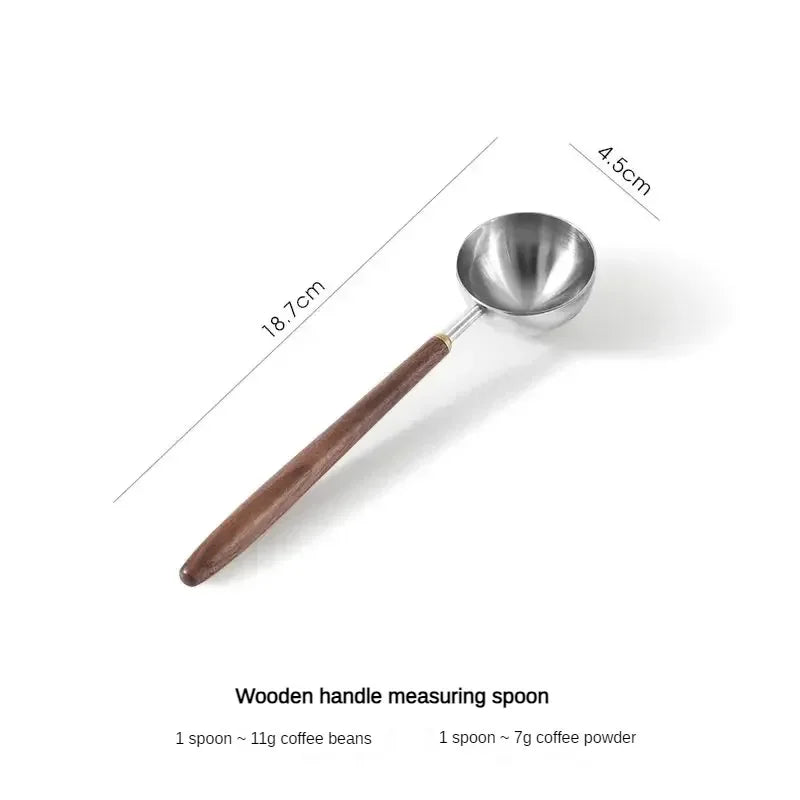 Stainless Steel Coffee Scoop with Walnut Wood Handle – Stylish & Precise Tablespoon for Coffee, Tea & Baking