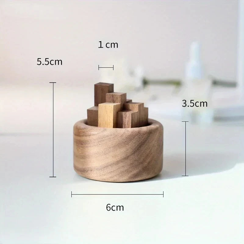 Natural Beech & Black Walnut Essential Oil Diffuser – Small Wooden Aromatherapy Fragrance Expander
