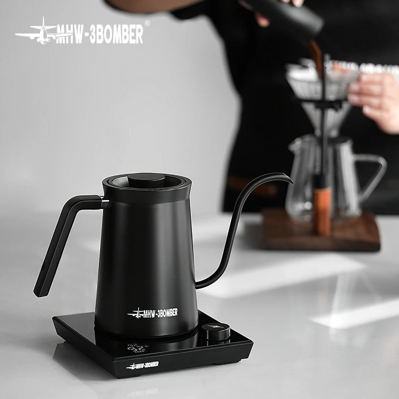 MHW-3BOMBER Smart Electric Gooseneck Kettle – Precise Temperature Control (40–95°C) for Pour Over Coffee | 600ml Barista Kettle