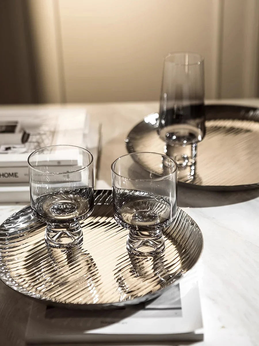 Nordic Light Luxury Glass Decanter Set – Elegant Pitcher & Cups with Tray | Modern Ombre Drinkware for Wine, Water & Cocktails