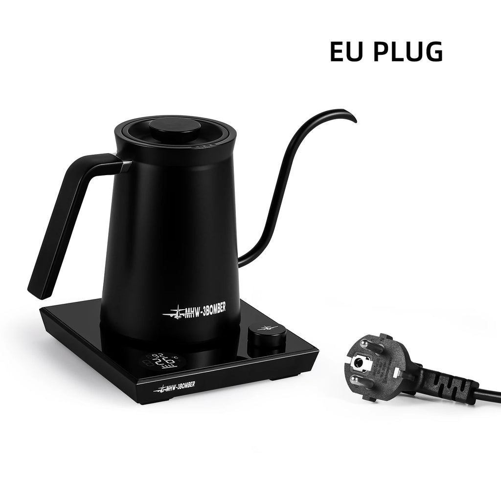 MHW-3BOMBER Smart Electric Gooseneck Kettle – Precise Temperature Control (40–95°C) for Pour Over Coffee | 600ml Barista Kettle