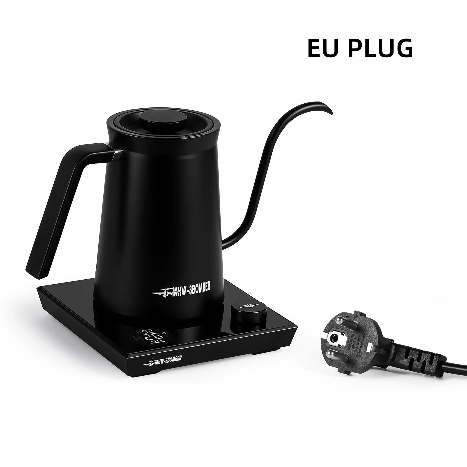 MHW-3BOMBER Smart Electric Gooseneck Kettle – Precise Temperature Control (40–95°C) for Pour Over Coffee | 600ml Barista Kettle