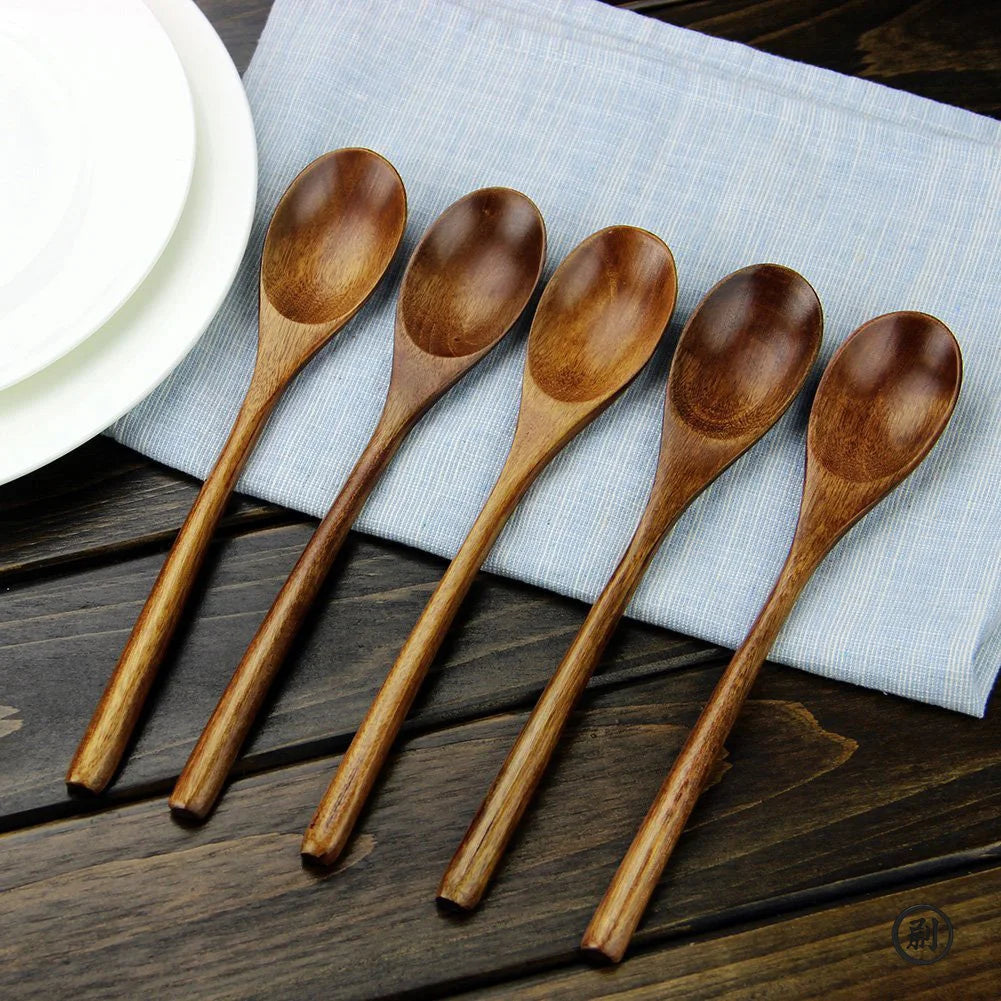 Natural Wooden Spoon & Fork Set – Eco-Friendly Tableware for Cooking & Dining | Lightweight, Durable & Non-Toxic