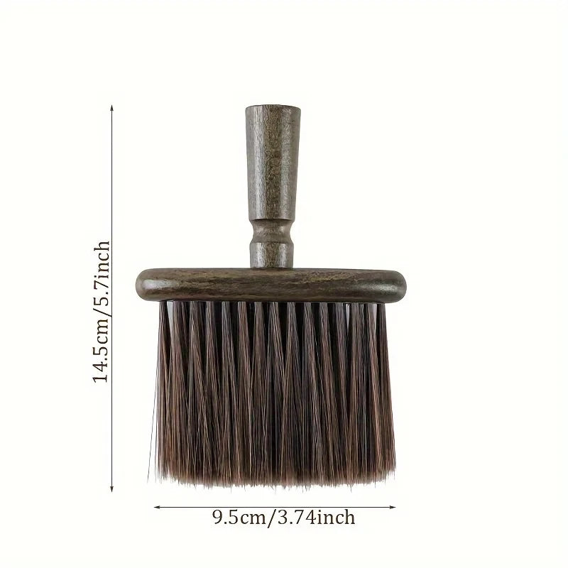 Soft Neck & Beard Brush – Professional Barber Cleaning Brush with Wooden Handle | Gentle & Stylish Grooming Tool