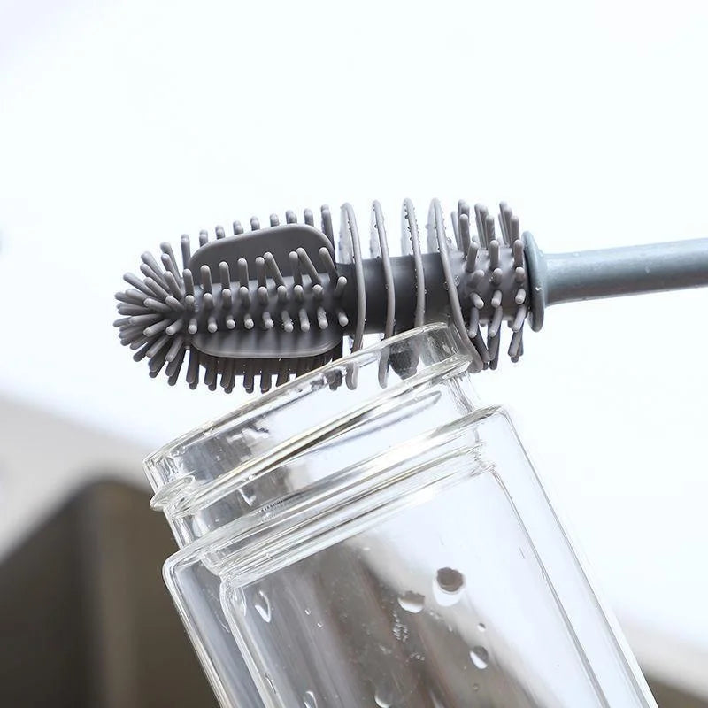 Long Handle Silicone Cup Cleaning Brush – Gentle, Durable & Effective for Bottles, Glasses & More
