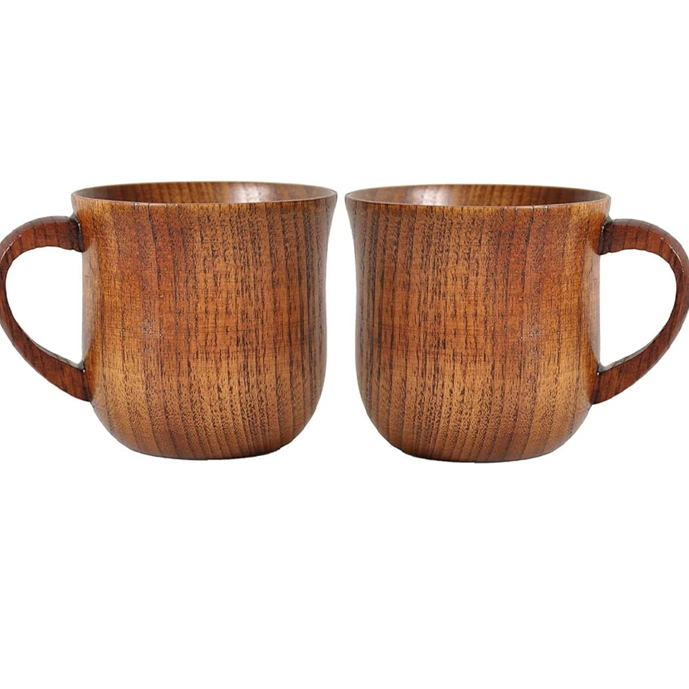Natural Wooden Cups – 200ML Solid Wood Drinkware for Coffee, Tea, Milk & More | Eco-Friendly Rustic Mugs
