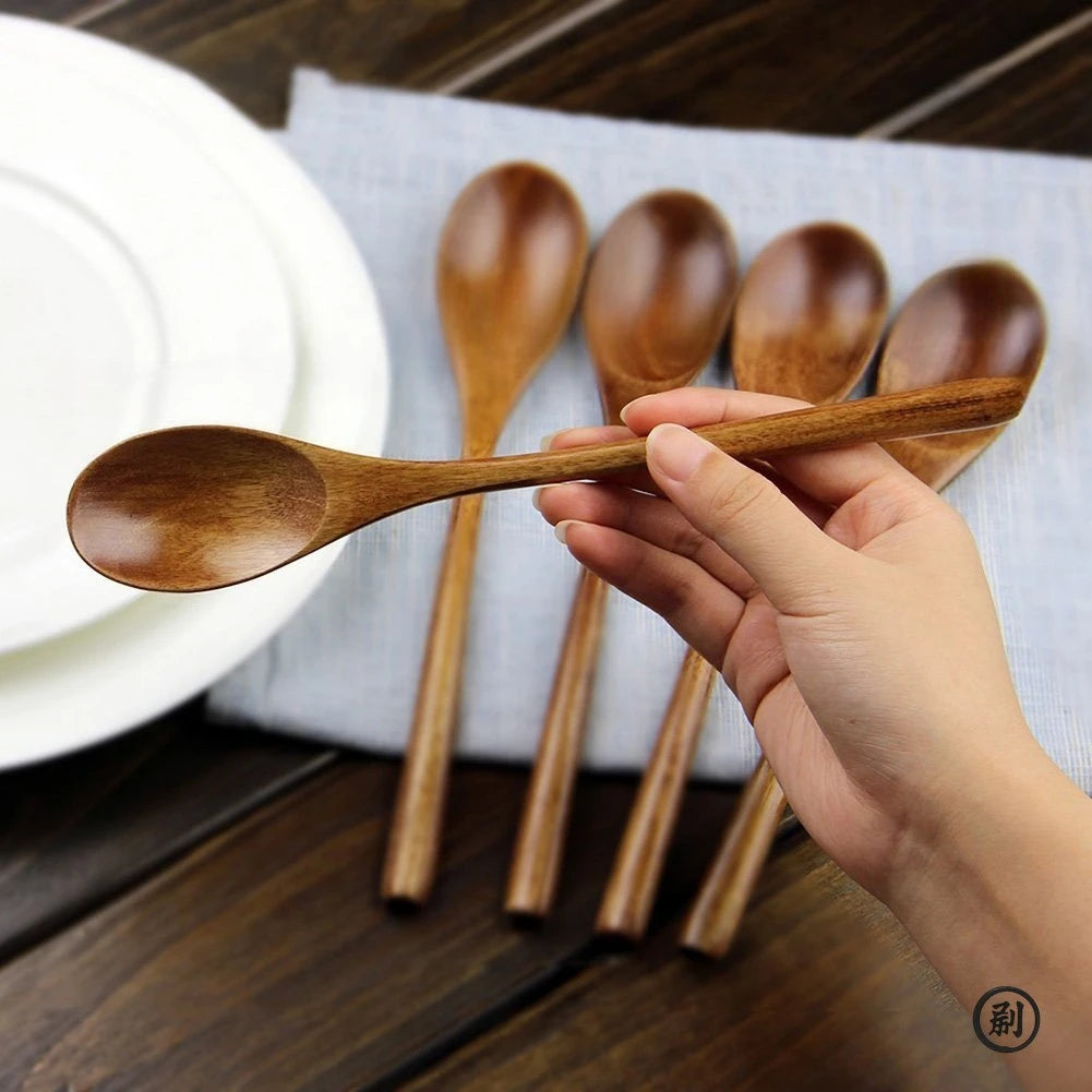 Natural Wooden Spoon & Fork Set – Eco-Friendly Tableware for Cooking & Dining | Lightweight, Durable & Non-Toxic