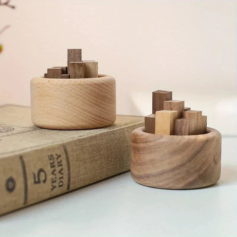Natural Beech & Black Walnut Essential Oil Diffuser – Small Wooden Aromatherapy Fragrance Expander