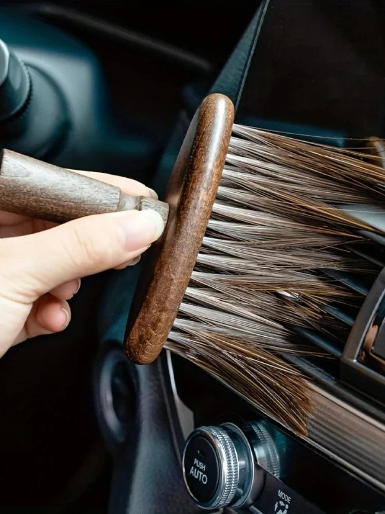 Soft Neck & Beard Brush – Professional Barber Cleaning Brush with Wooden Handle | Gentle & Stylish Grooming Tool