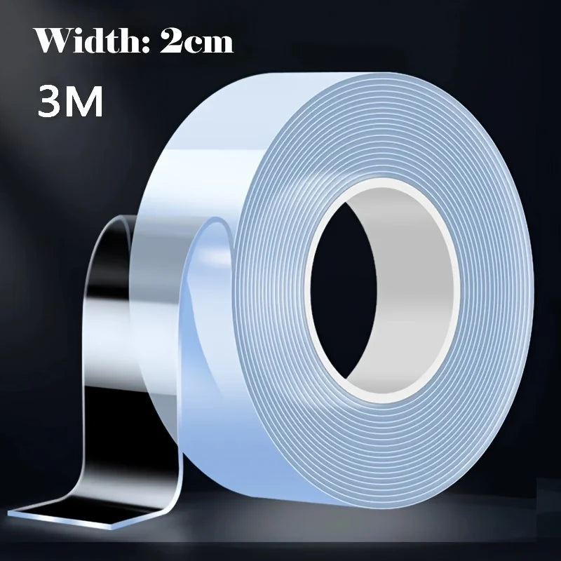 Reusable Double-Sided Waterproof Adhesive Tape – Heavy-Duty, Washable & Traceless Nano Tape for Kitchen, Bathroom & Home Use